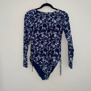 Cosita Linda Beachwear L/S Rashgard Swimsuit Navy Bamboo Reversible Size XL